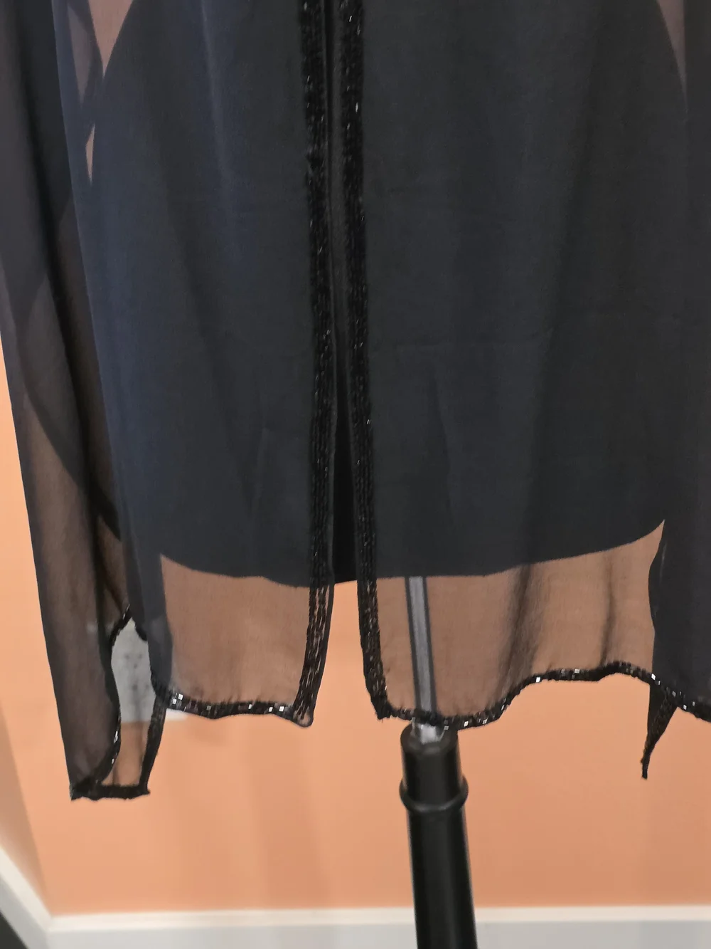Elegant Black Sheer Evening Shawl